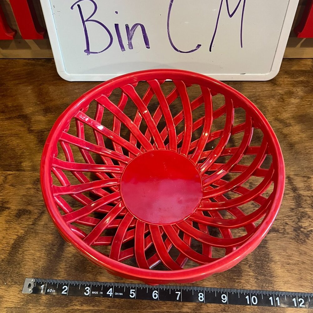 Red ceramic fruit basket Food network